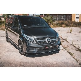 Накладка сплиттер на передний бампер на Mercedes V W447 AMG-Line рестайл